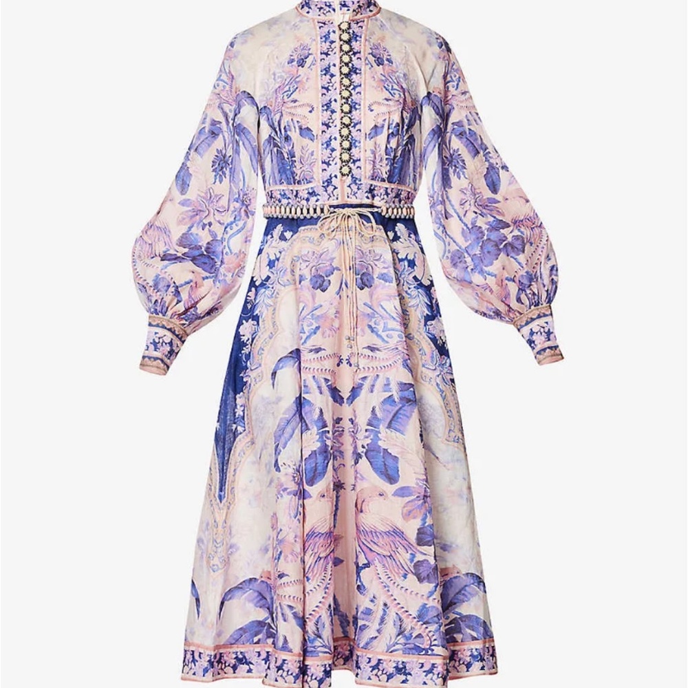 ZIMMERMANN Lyre Billow Sleeve Midi Dress